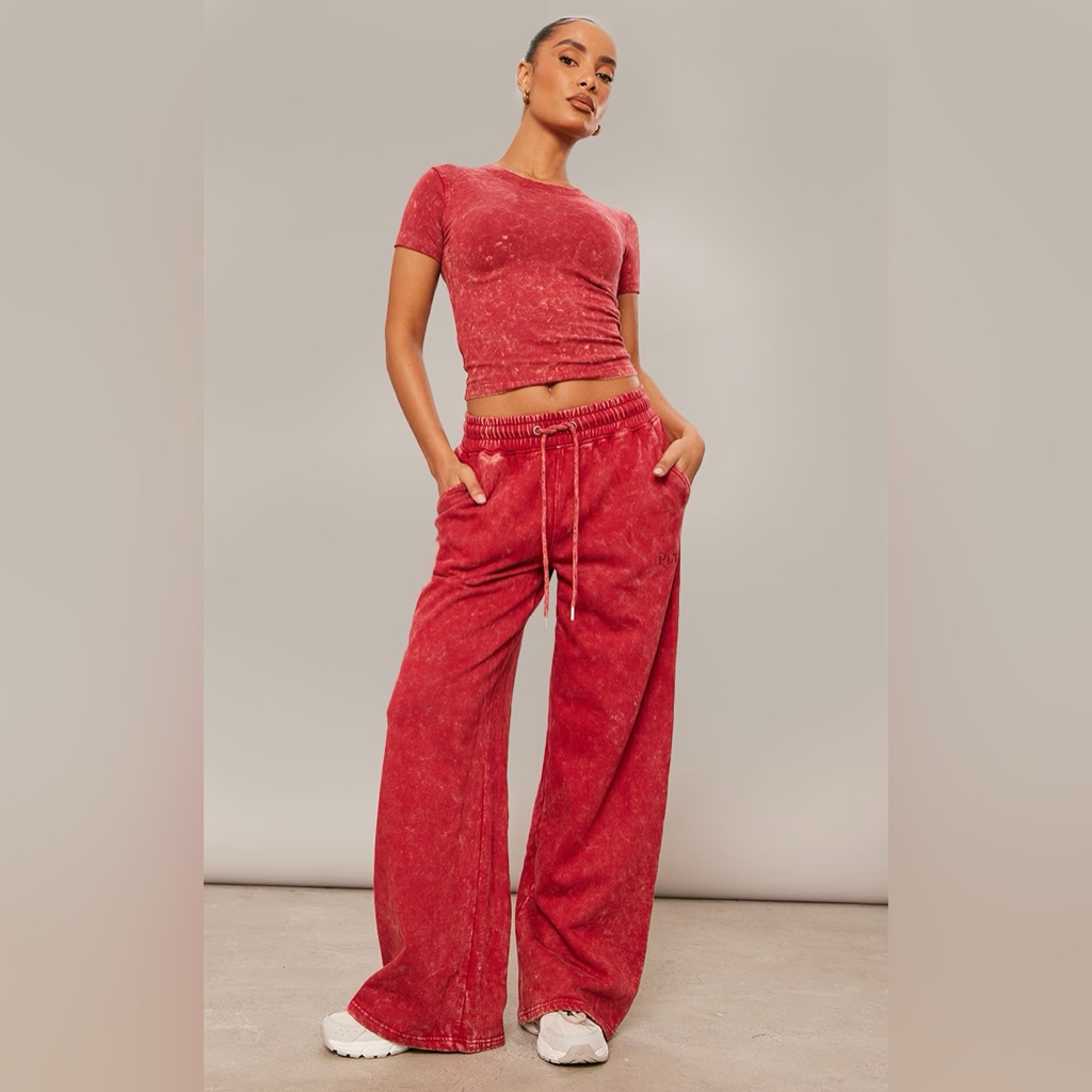 Plt Red Washed Sweat Set